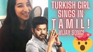 TURKISH GIRL SINGS IN TAMIL Bairavaa song Azhagiya Soodana Poovey (MARIADAS - Cover)