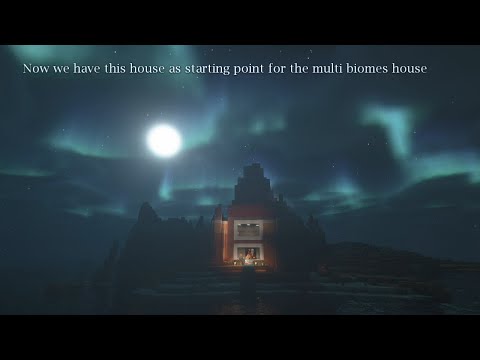 Minecraft mountain house coral front multi biomes house part 1