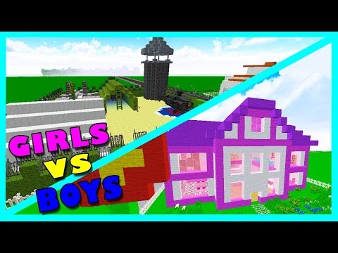 BOY VS GIRL BASE BUILD CHALLENGE! Minecraft Little Kelly
