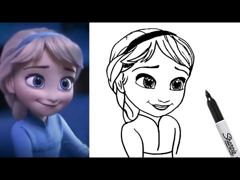 How To Draw Child ELSA From Frozen 2 - EASY!
