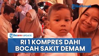 Momen Prabowo Kompres Dahi Bocah Sakit Demam saat Tinjau Posko Pengungsian Langkat Sumatera Utara