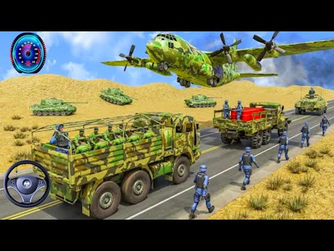US Army Truck Transporter Driving 3D - Cargo Vehicle Airplane Simulator 2024 - Android GamePlay💥