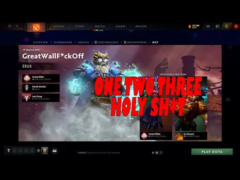 Dota 2 ZEUS MID VS SF . ONE TWO THREE HOLY SH*T BEST MOMENTS