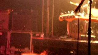 Cajun Dance Party lead singer falls over