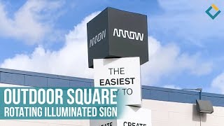 Outdoor Square Rotating Illuminated Sign