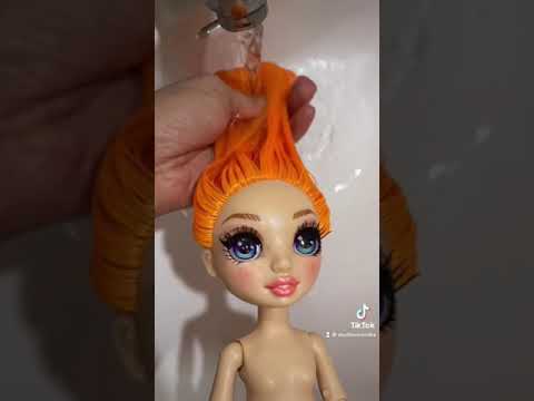 Rainbow High Poppy Rowan Hair Makeover 🧡 #shorts #rainbowhigh #doll #hairmakeover #bts