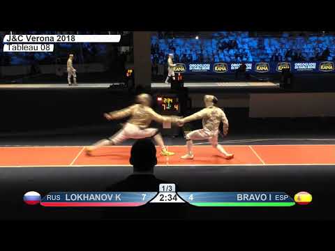 FE T08 02 M S Junior Individual Verona ITA World Championships RED BRAVO ESP vs LOKHANOV RUS