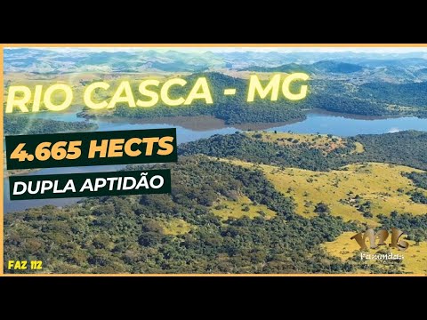 ML FAZENDAS VENDE - Fazenda na Região de Rio Casca – MG  4.665 HECTS DUPLA APTIDÃO! REF. FAZ 112