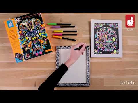 Janod - Coffret Coloriages Mandalas et Feutres Fluo Animaux
