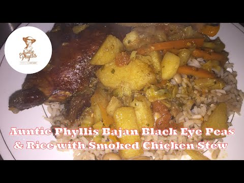 Auntie Phyllis Bajan Black Eye Peas & Rice with Smoked Chicken