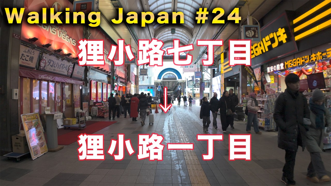 【Walking Japan #24】札幌 狸小路商店街 七丁目から狸小路一丁目まで歩く 【4K HDR 60p】