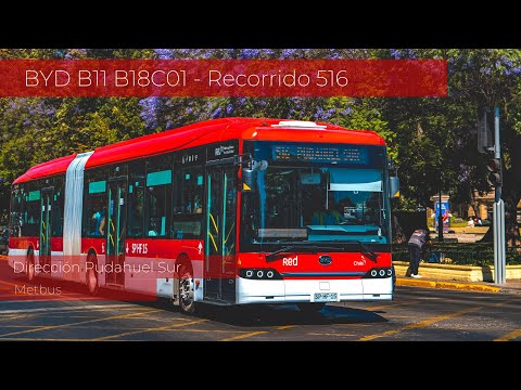 Viajando en el único bus eléctrico articulado BYD B11 B18C01 por Recorrido 516 - Red Movilidad