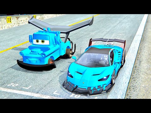 Lamborghini Centenario GTR vs Tow Mater GTR - Drag Race 10 KM