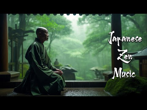 Morning Zen in a Serene Ancient Temple with Rain Sound - Japanese Flute Music For Meditation