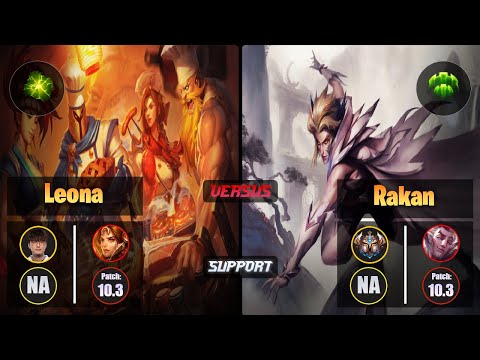 CoreJJ LEONA (Support) [Aftershock] VS RAKAN - Challenger NA Patch 10.3
