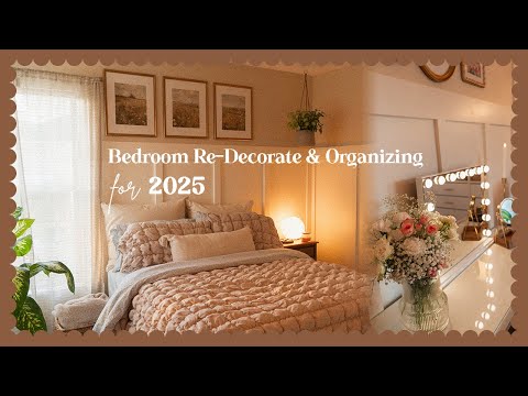 NEW YEAR, NEW ROOM!!! | 2025 aesthetic bedroom makeover. spring cleaning & organizing 🧺🫧🌷✨
