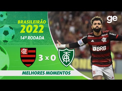 FLAMENGO 3 X 0 AMÉRICA-MG| MELHORES MOMENTOS | 14ª RODADA BRASILEIRÃO 2022 | ge.globo