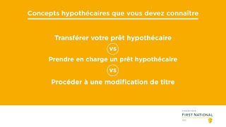 Transferts v. prises en charge v. modifications de titre