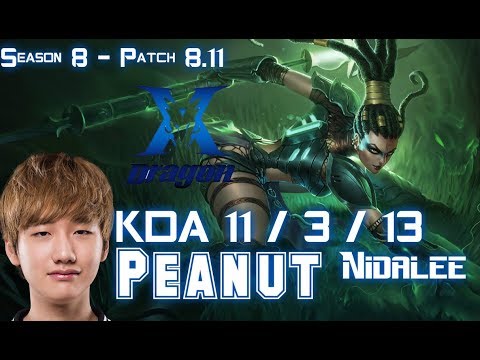 KZ Peanut NIDALEE vs NOCTURNE Jungle - Patch 8.11 KR Ranked