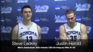 Postgame interview with SSU's Justin Herold and Steve Lackey
