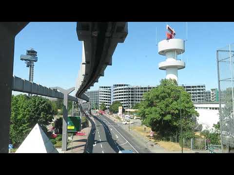 Siemens People Mover Skytrain Düsseldorf Flughafen Bahnhof - Airport 2019 POV Onride