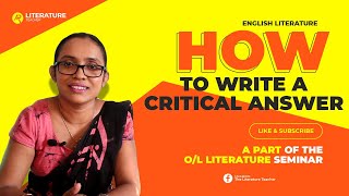 How to Write a Critical Answer in Paper | The Literature Teacher