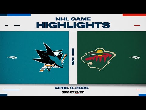 NHL Highlights | Sharks vs. Wild - April 9, 2025
