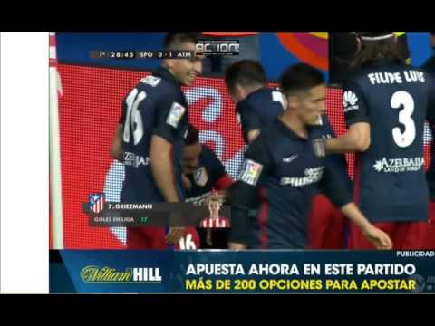 Gol Griezman. Sporting de Gijon vs Atlético de Madrid 19/03/16