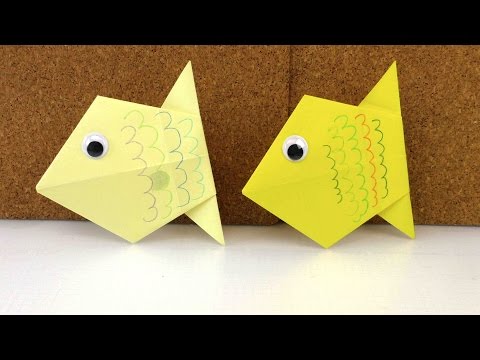 DIY Origami deutsch einfach - Wie falte ich einen Fisch aus Papier Anleitung