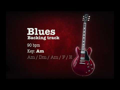 Blues Guitar Backing Track For Jamming Key A minor Playback 90 bpm for Guitar Am 2024