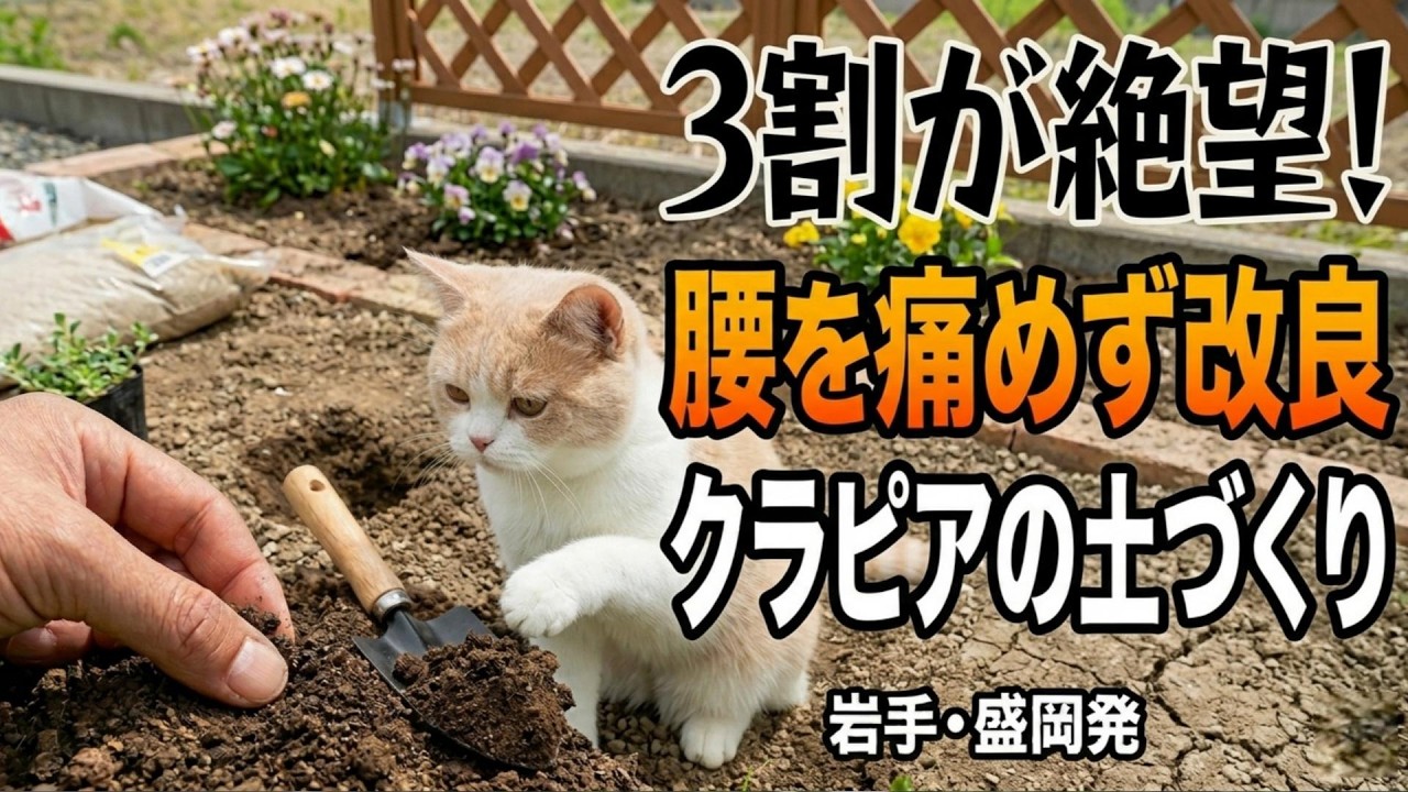 腰を痛めないクラピアの土作り「後から」改良