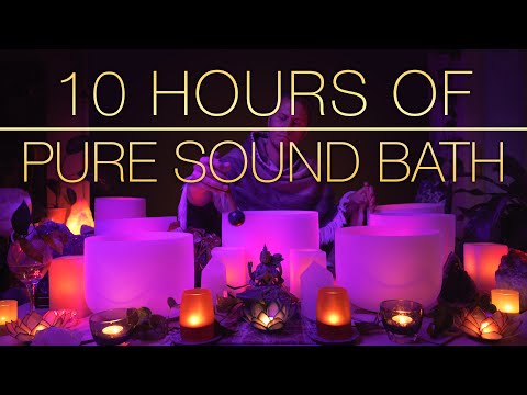 432Hz  ||  10 HOURS OF PURE CALM  ||  Crystal Singing Bowl Healing Sound Bath