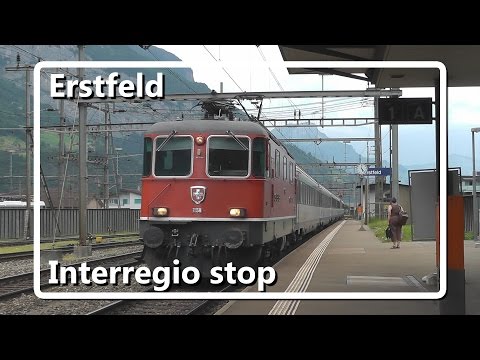 Interregio stop at Erstfeld station!