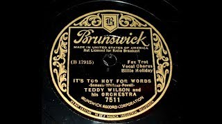 Billie Holiday &quot;It&#39;s Too Hot For Words&quot; Brunswick 7511 (1935) Teddy Wilson Ben Webster