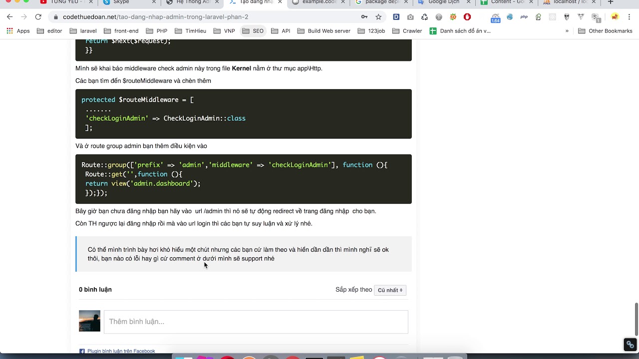 Đăng nhập trong laravel - Multiple auth