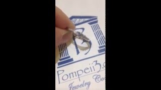 Pompeii3 3-Stone Diamond Engagement Ring 14K White Gold