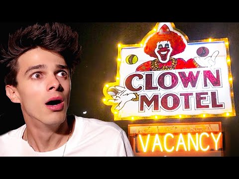 TRAPPED IN A HAUNTED CLOWN MOTEL FOR 24 HOURS!!