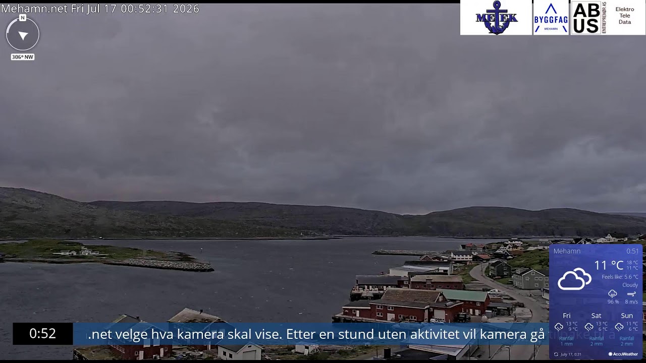 Live webcam view of Puerto y Aldea Pesquera de Mehamn