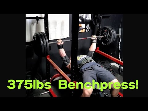 375lbs Benchpress! Strength is improving!