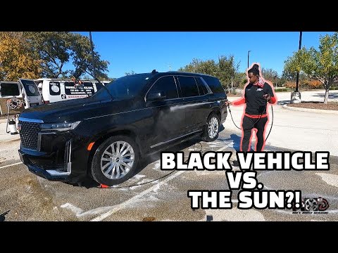 Washing a Black Escalade in direct sunlight! | Simple detailing services.