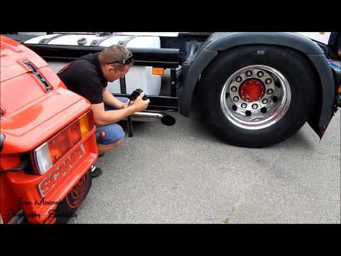 SCANIA 164L 480 V8. Open pipe sound!