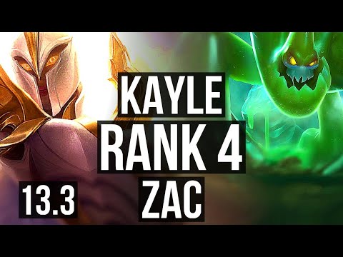 KAYLE vs ZAC (TOP) | Rank 4, 9/2/11, Dominating | KR Challenger | 13.3
