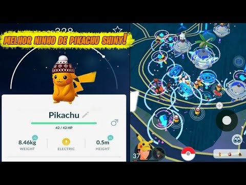 Caça ao pikachu shiny de natal + chocando 9 ovos de 10km - Pokémon Go fake gps 2019