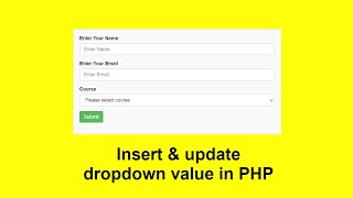 Part (01)- Dropdown value insert, edit & update in PHP MySQL Database with Source Code
