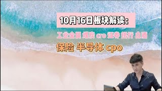 10月16号板块解读：工业金属，煤炭，cro，证券，银行，白酒等