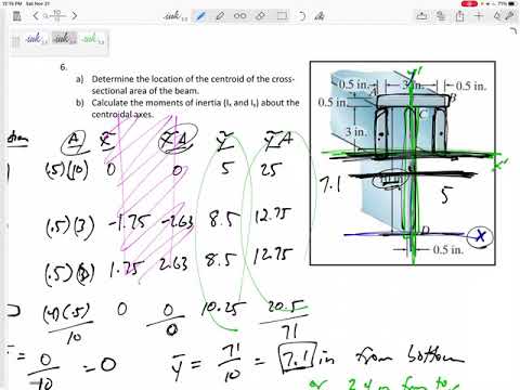 Statics - Final Exam problem 6 (centroid and moment of inertia)