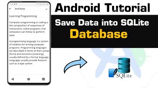 How to insert data into SQLite database using android | save data into database in android #android