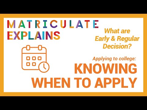 When to Apply to College - Understanding Admissions Options — Matriculate Explains