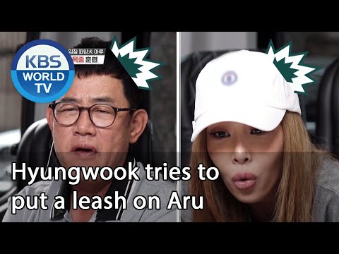 Hyungwook tries to put a leash on Aru [Dogs are incredible/ENG/2020.08.12]