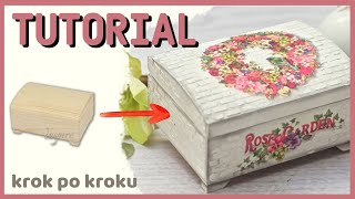 Decoupage kuferek z cegiełkami - DIY tutorial